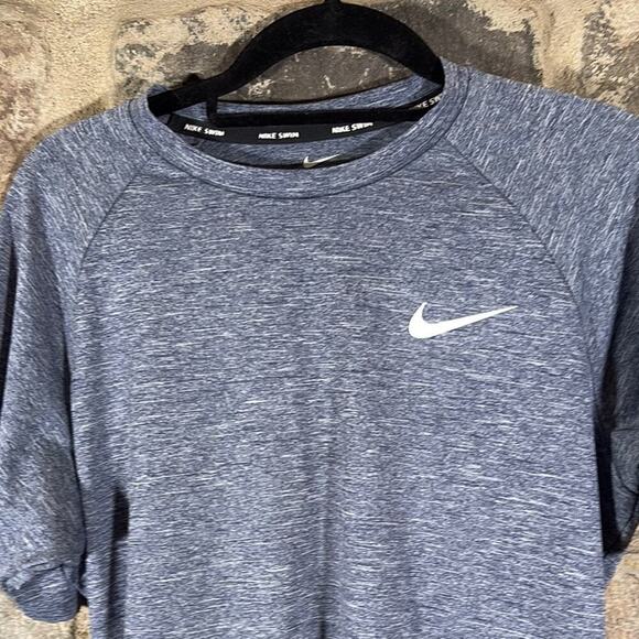 Nike Swim Dri-Fit Hydroguard Shirt‎ UPF 40+ NESSA589 Blue Men's Small Athletic - Picture 2 of 13